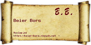 Beier Bors névjegykártya